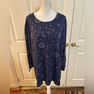 Vintage Katelyn Rose astronomical pattern tunic, 2X
